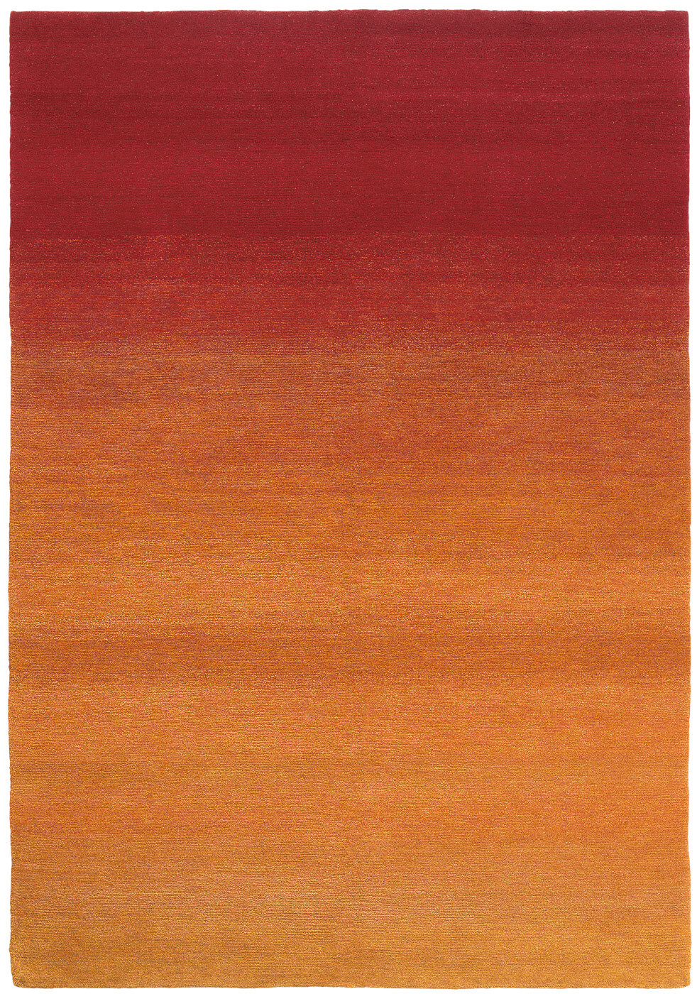 Gradient Hand-Knotted Orange Rug