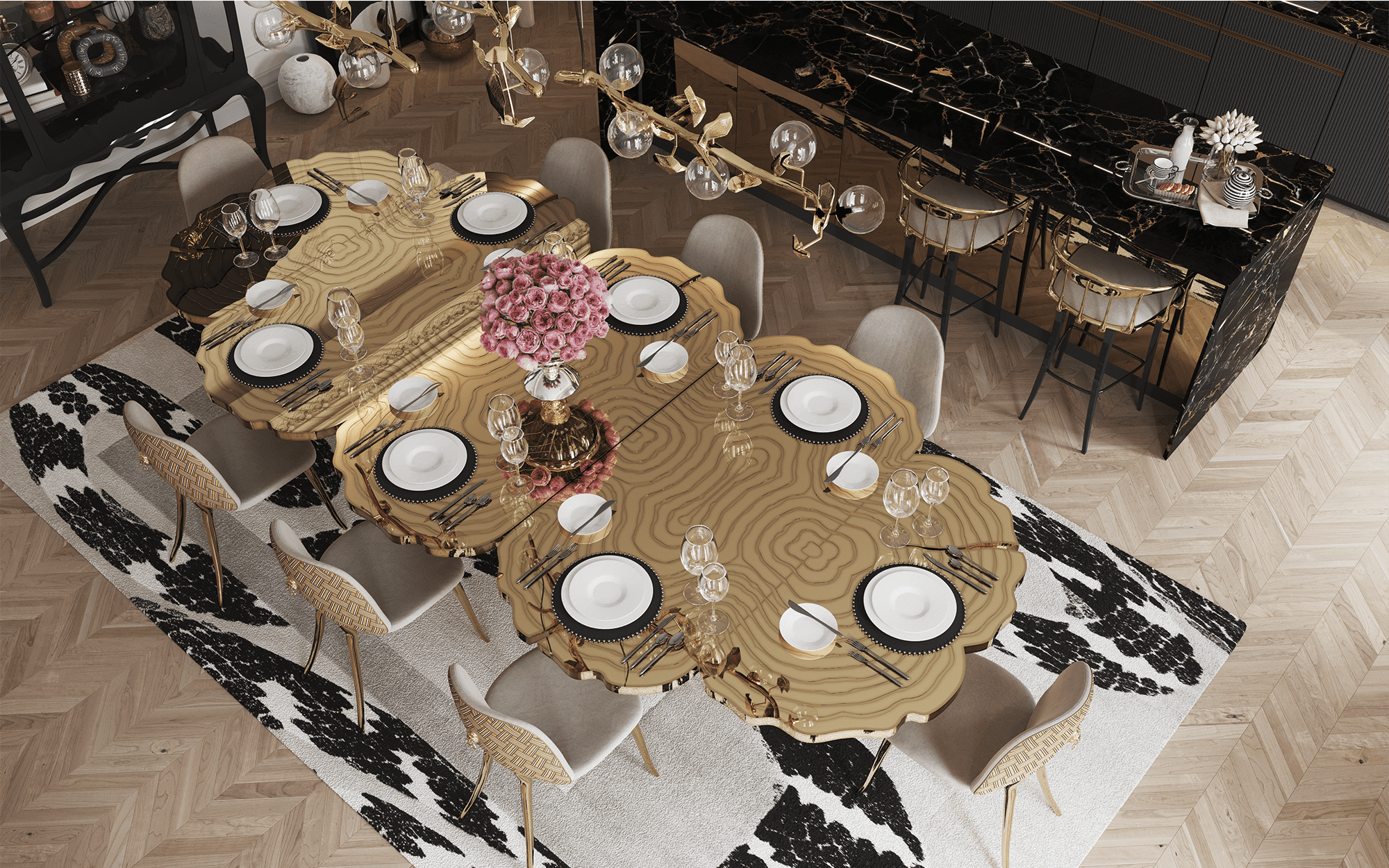 Artisan Patina Dining Table | Dimensions: W 230 cm