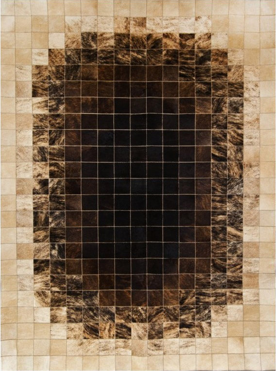Mosaic Cowhide Beige/Brown Rug