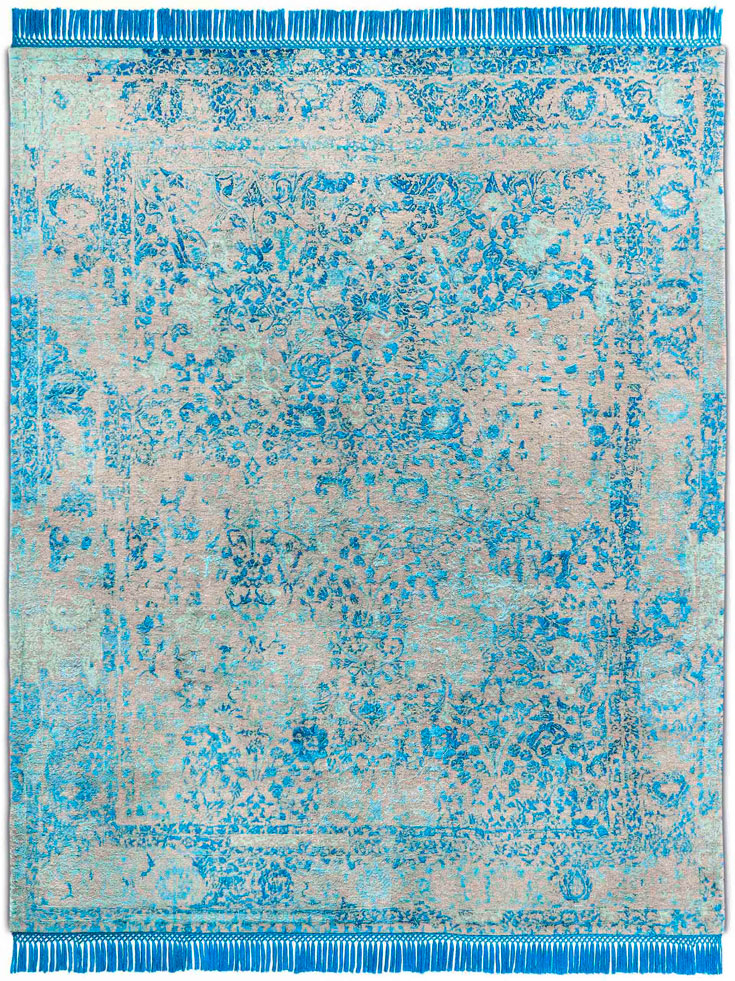 Electric Blue Hand Woven Rug