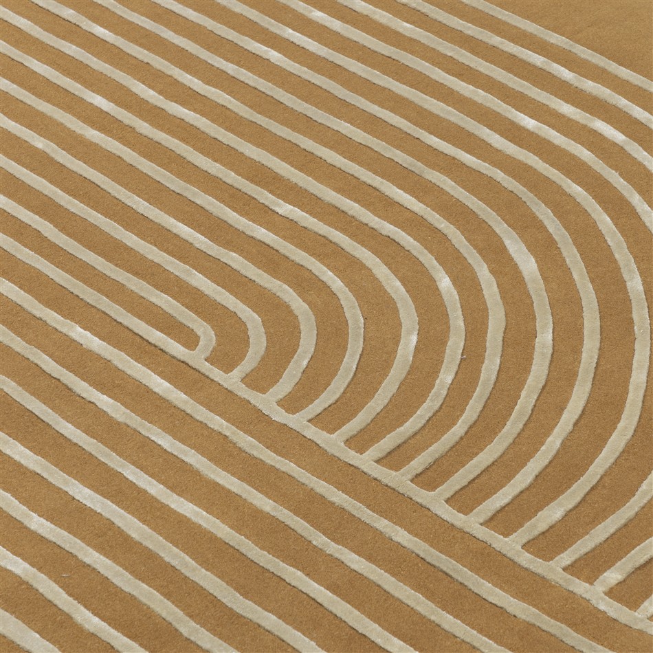 Stripes Gold Modern Rug
