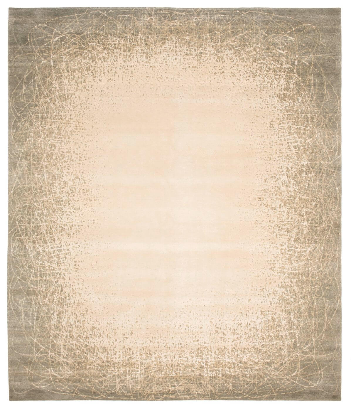 Hand-knotted Art White Grey Rug