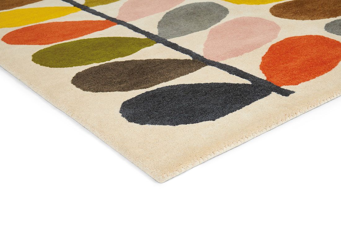 Classic Leaves Multi Handwoven Wool Rug ☞ Size: 4' x 6' (120 x 180 cm)