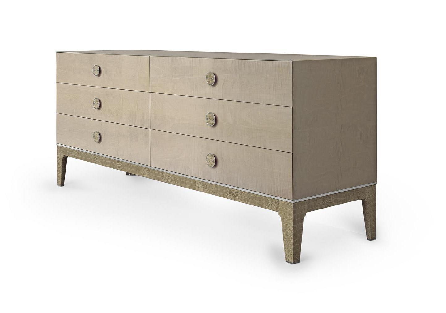 Mplace Dresser with Leather-Upholstered Legs