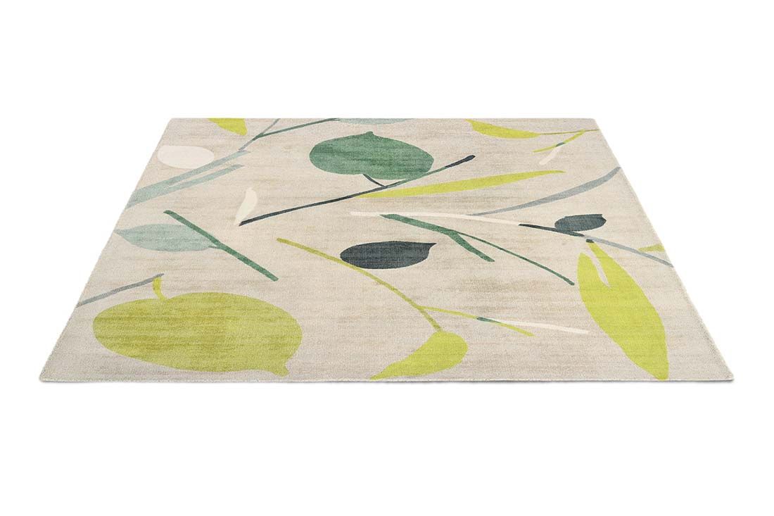 Green Leaves Handtufted Wool Rug