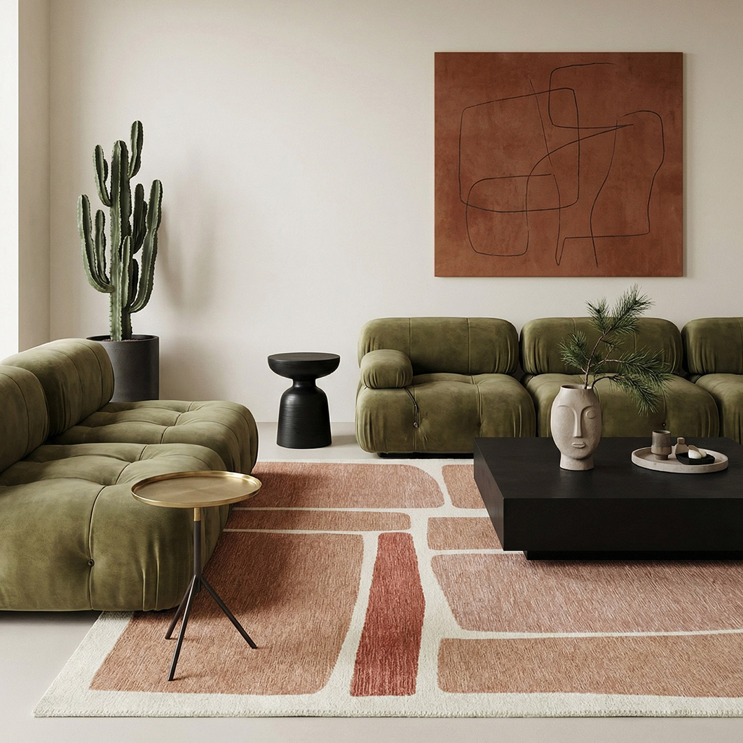 Chantilly Pietra Rust Modern Rug