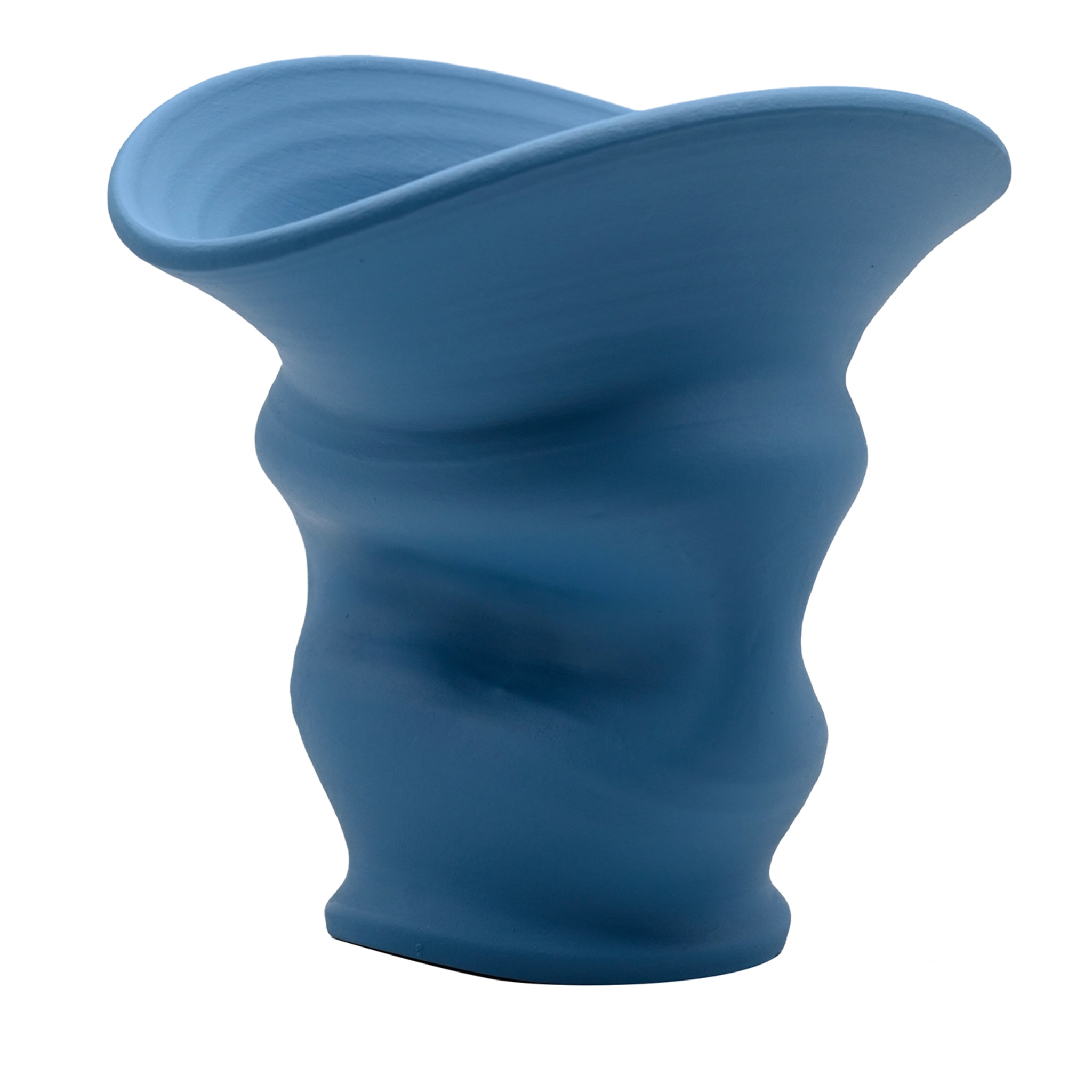 Light Blue Hand Sculptured Vase