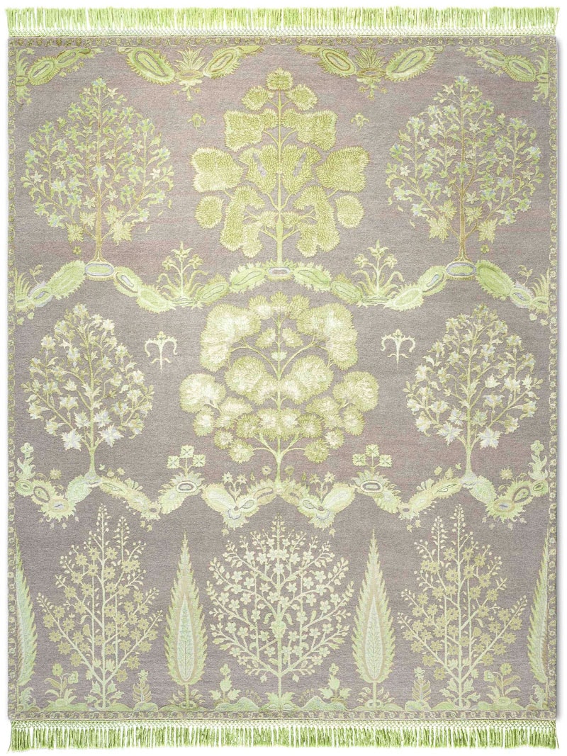 Mughal Green Hand-Woven Rug