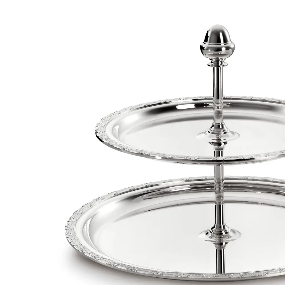 Two-Tier Silver Plated Pastry Stand