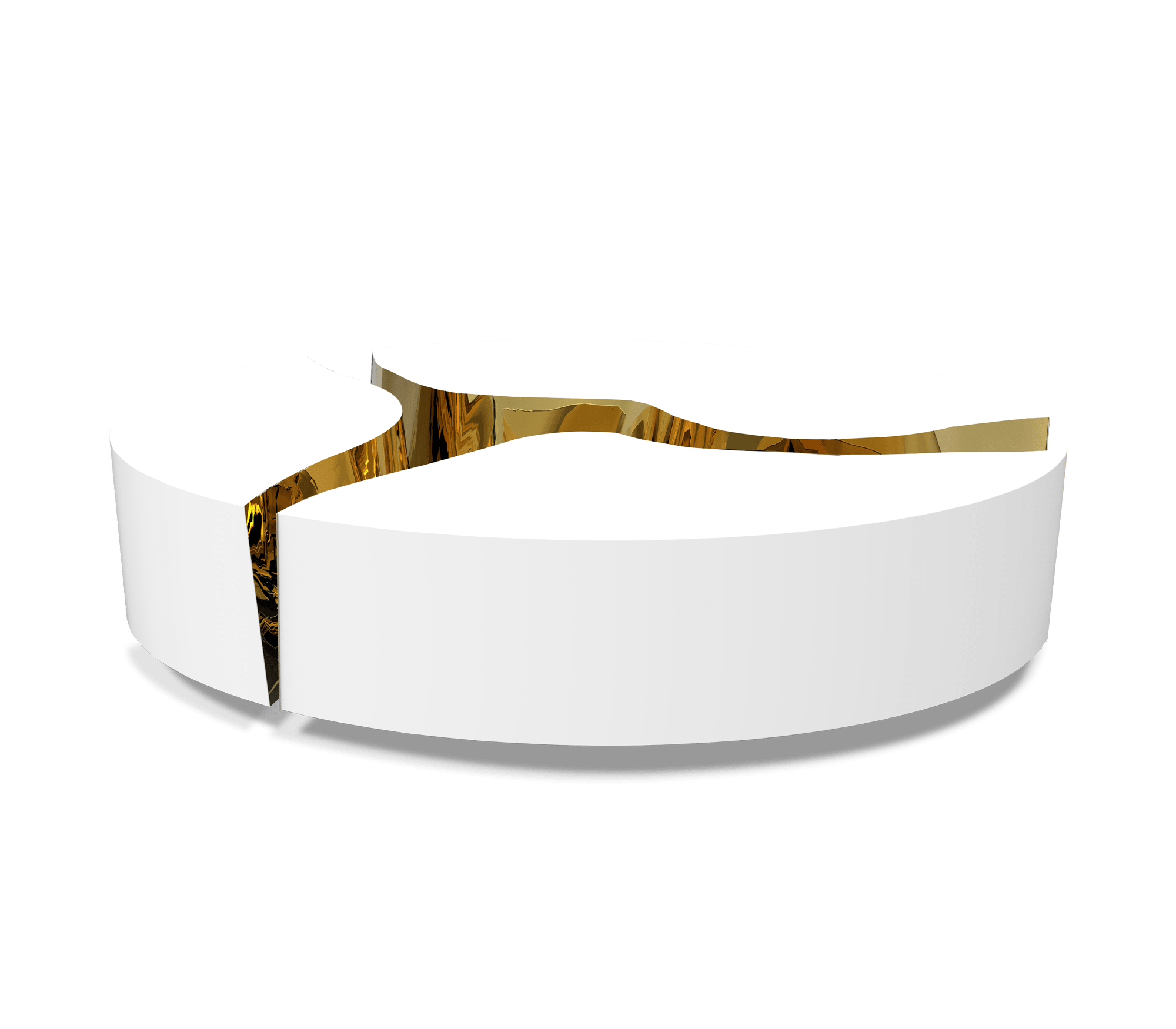 Fissure Oval White Coffee Table