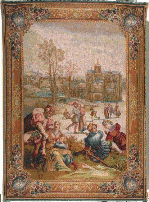 Skater or Winter Scene Tapestry