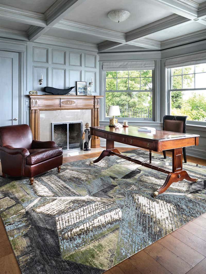 Brutalism Green Exquisite Handmade Rug