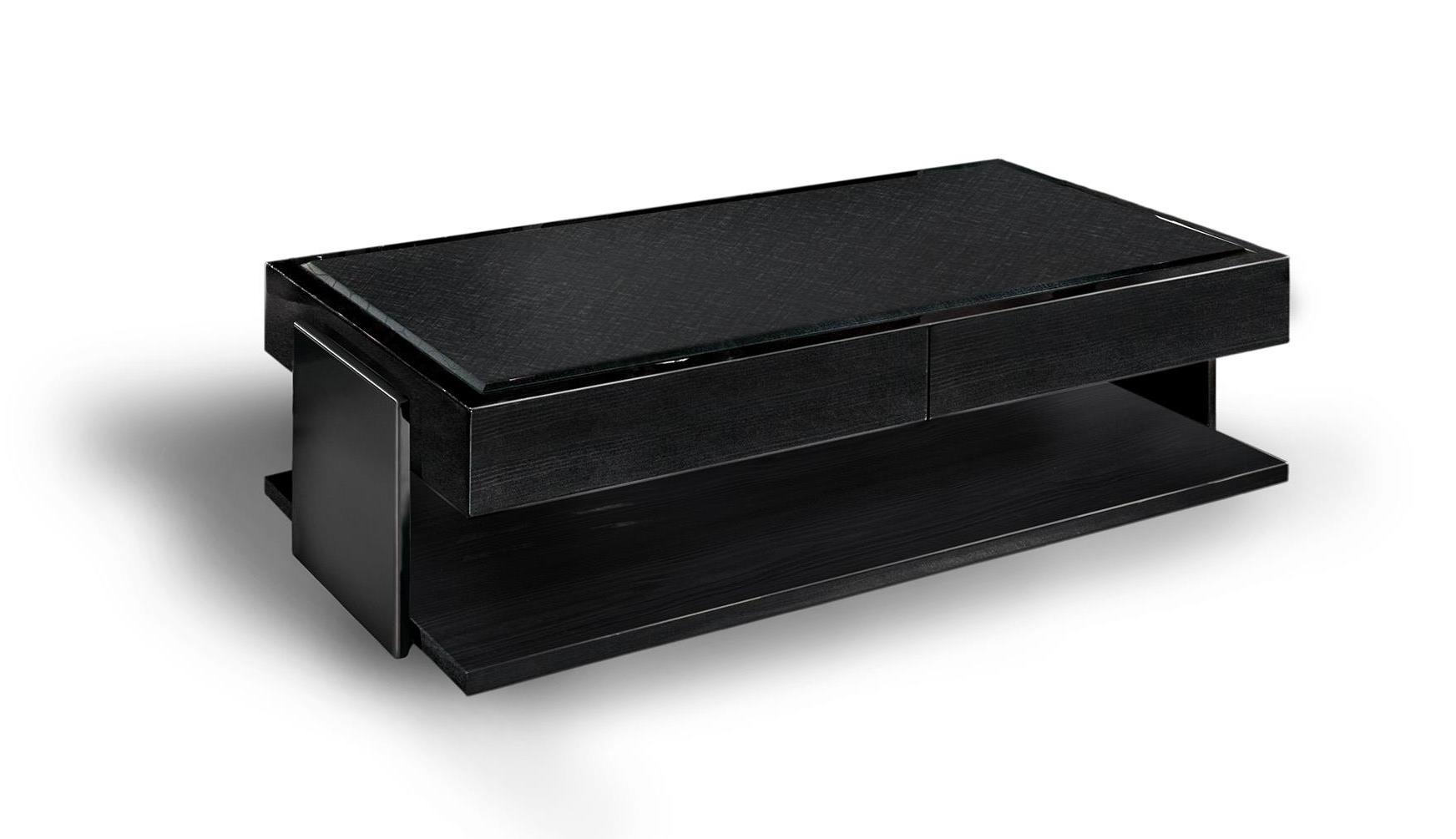 Black Coffee Table with Drawers
