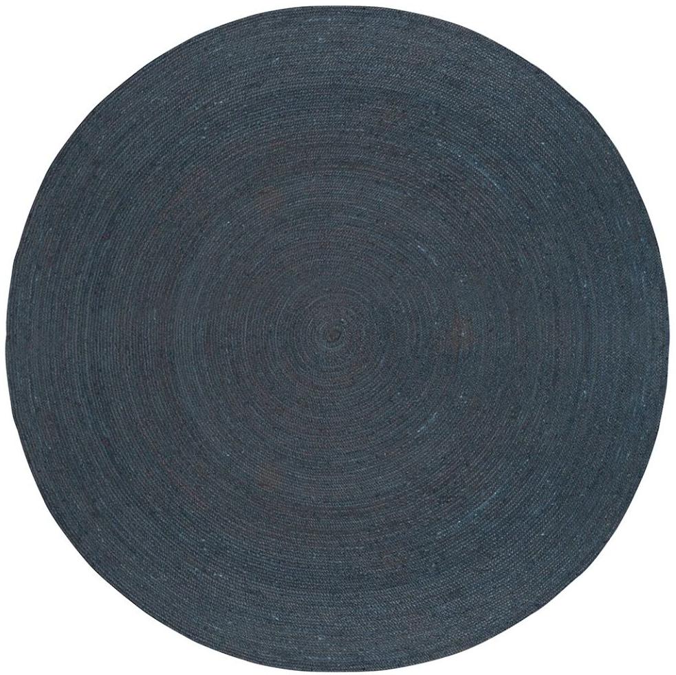 Flatwoven Indigo Circular Rug