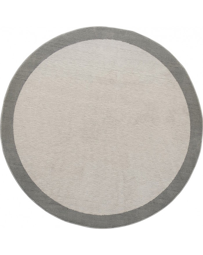 Border Round Grey Premium Rug | Size: Round 7' 3