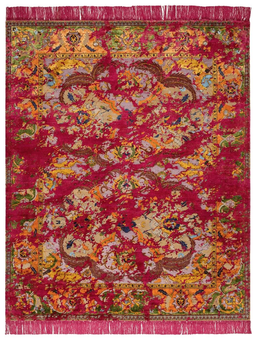 Oriental Polonaise Red Hand-Knotted Rug