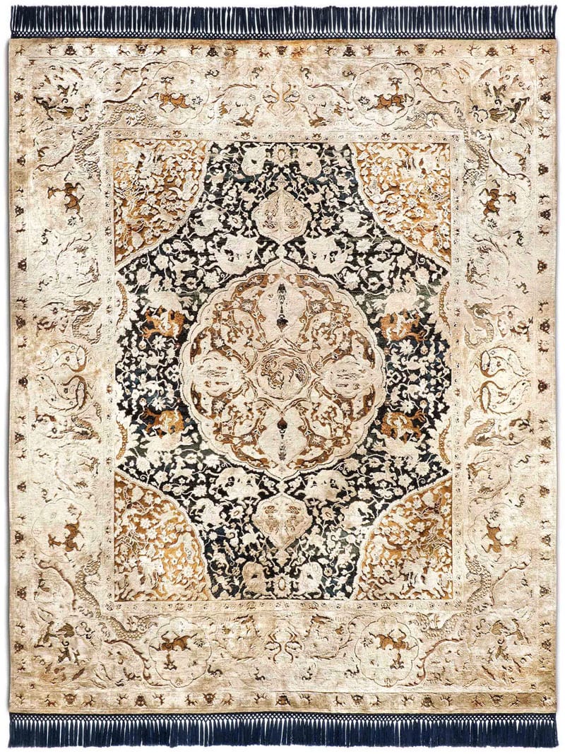 Gold Hand Knotted Rug