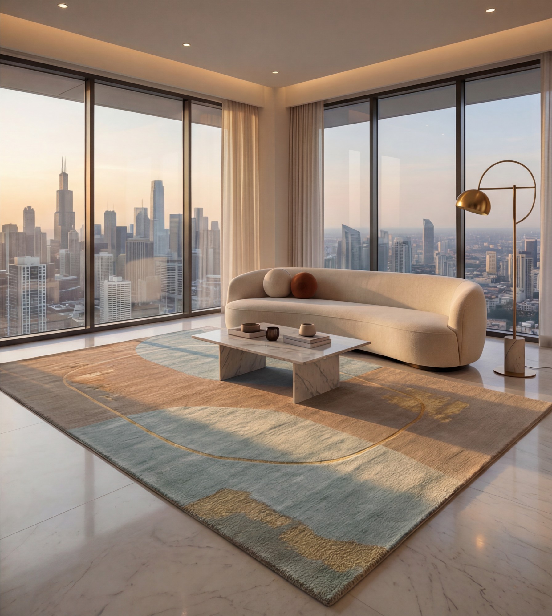Soft Currents Handcrafted Rug