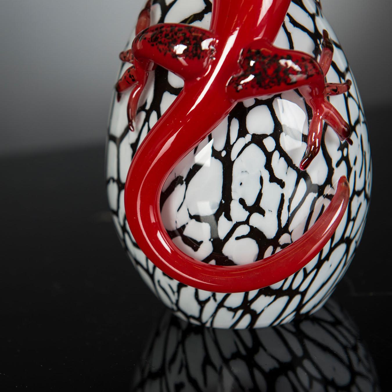 Glass Egg with Gecko Figurine