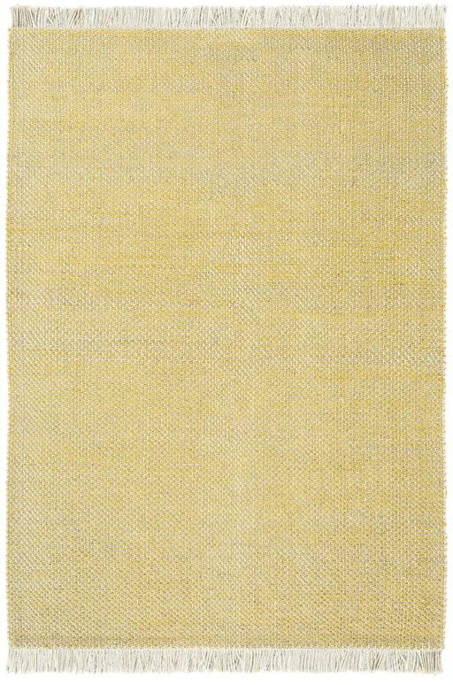 Hand-Woven Wool Yellow Rug ☞ Size: 140 x 200 cm