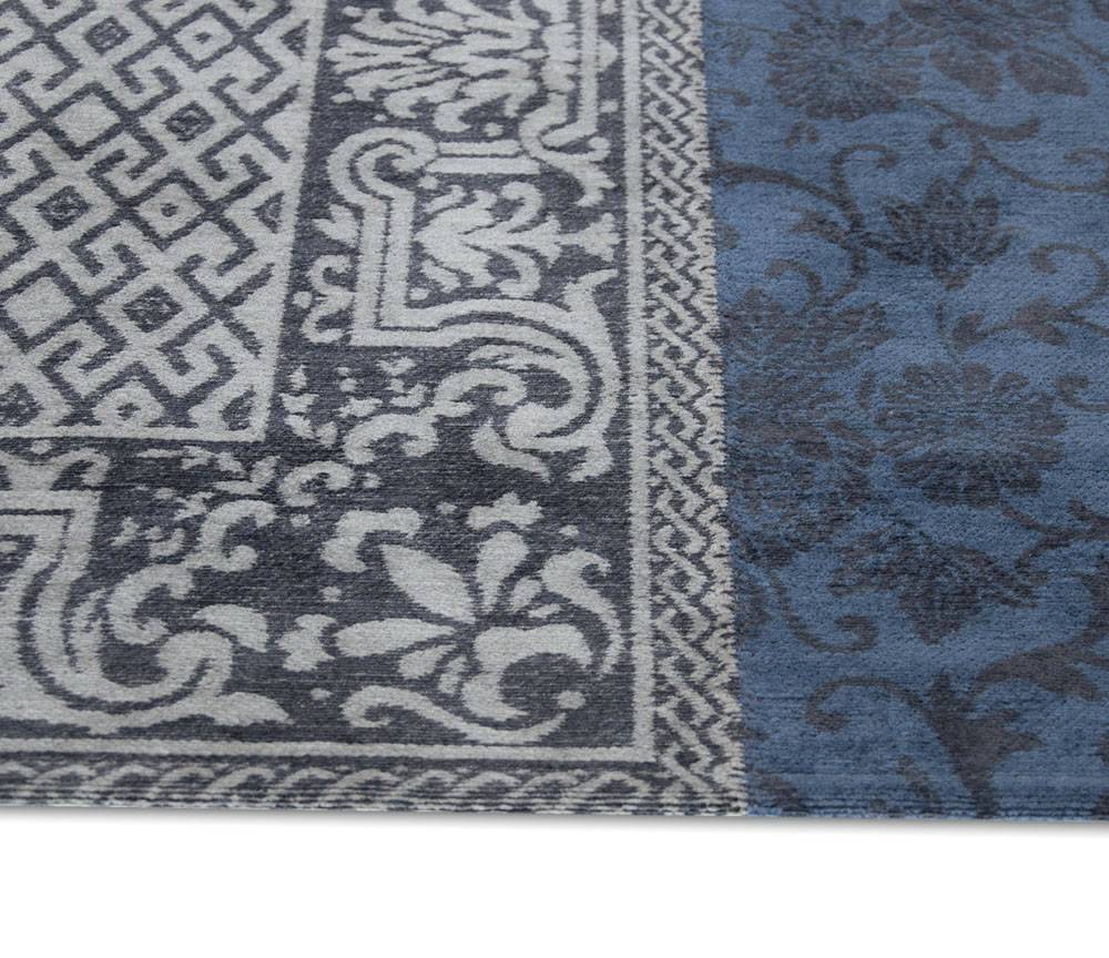 Patchwork Blue Flatwoven Rug