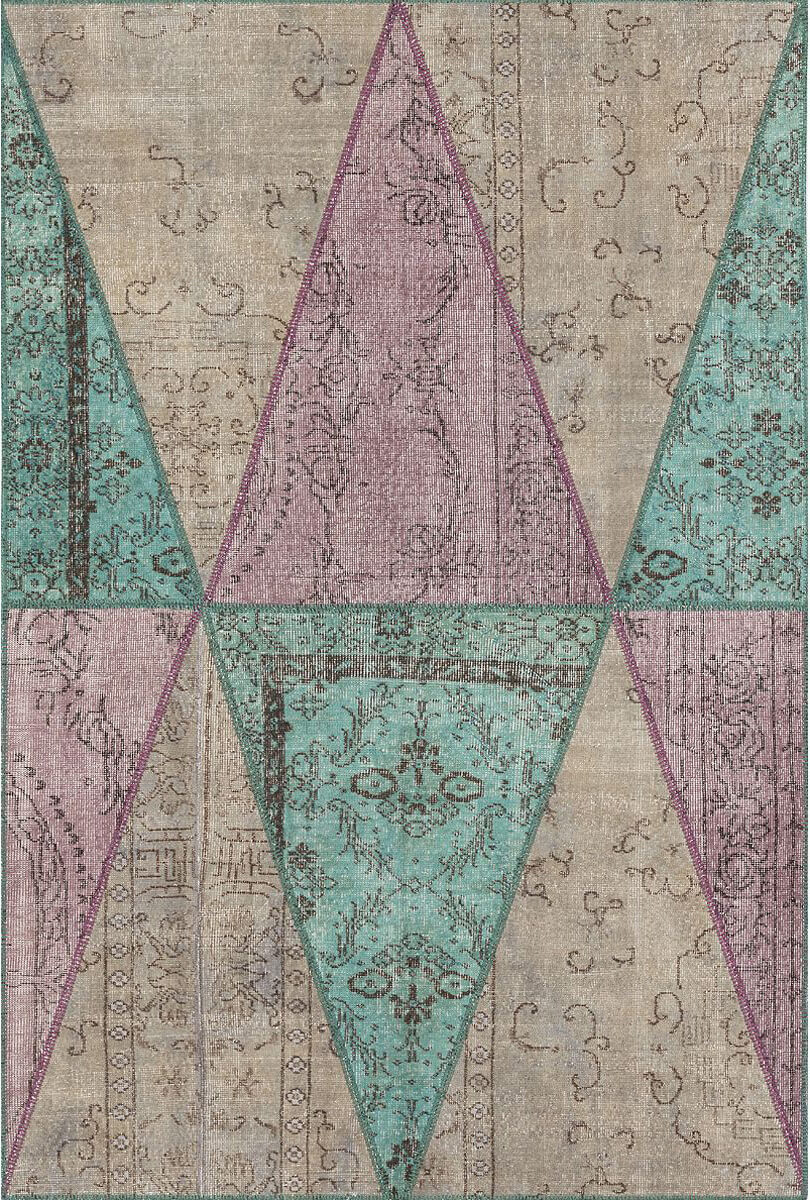 Patchwork Purple / Turquoise Sitap Rug