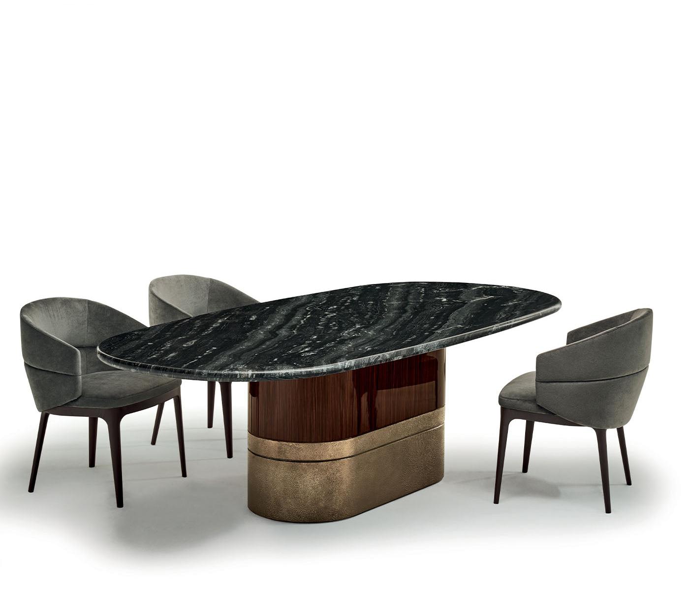 Alma Oval Marble Top Dining Table
