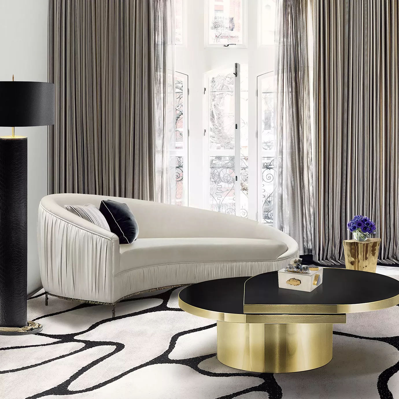 Vamp Metal Base Sofa
