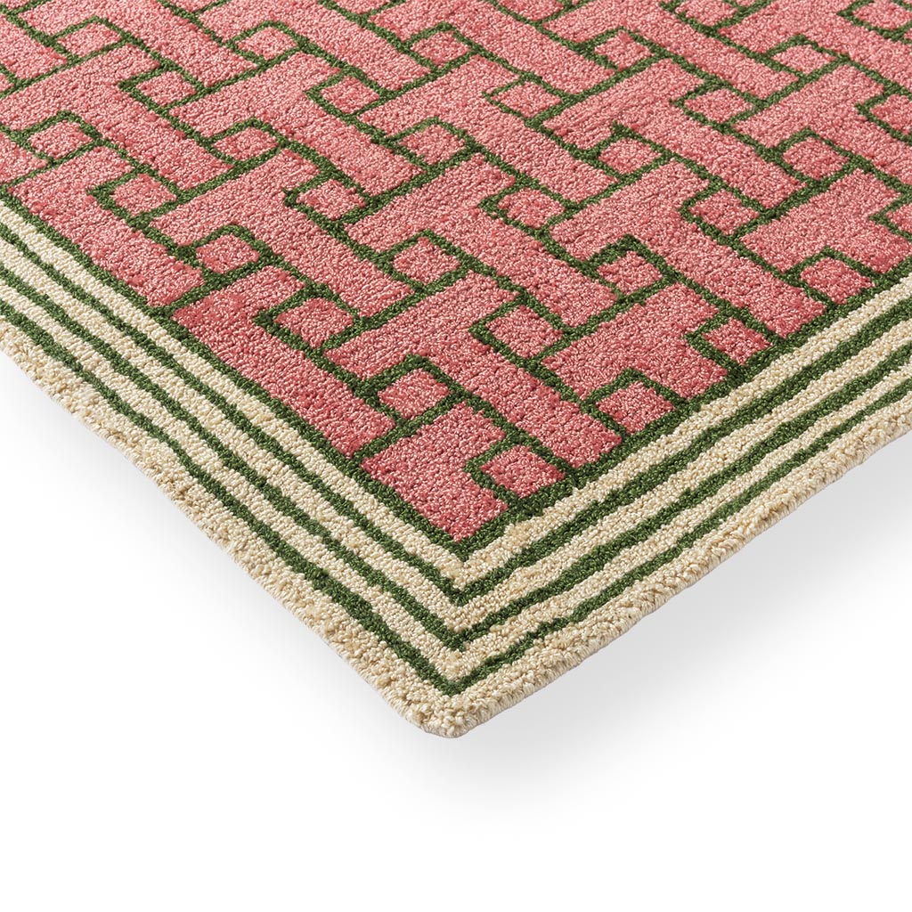 Monogram Pink Rug for Outdoor Use