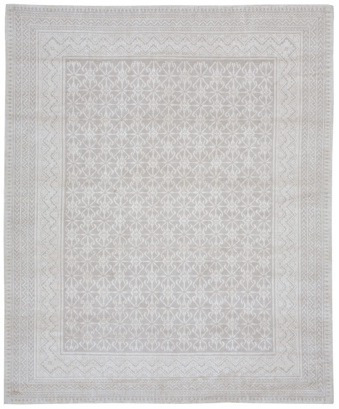 Hand-Woven Blueberry Light Grey Rug