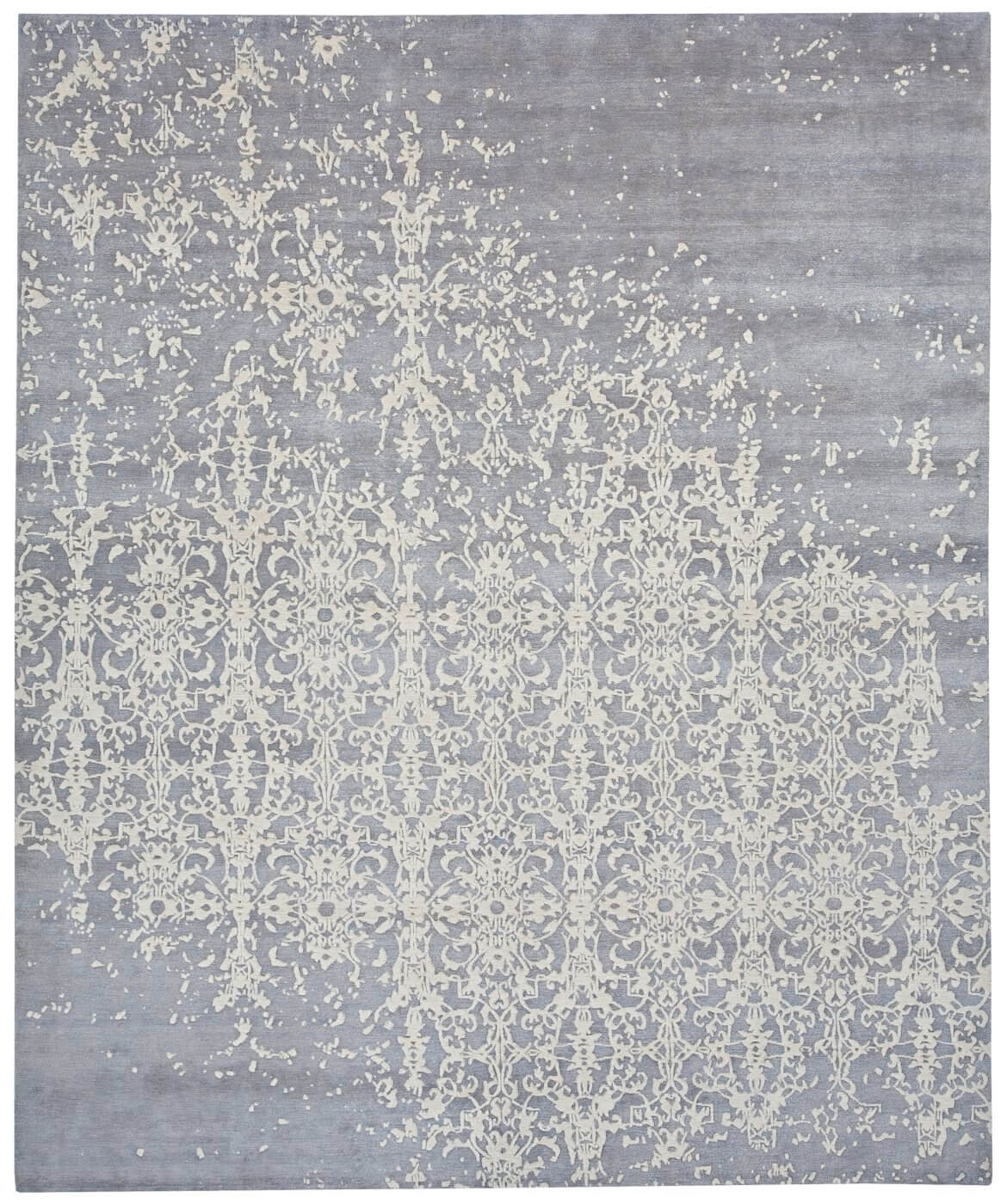 Faded Hand-knotted Grey Rug