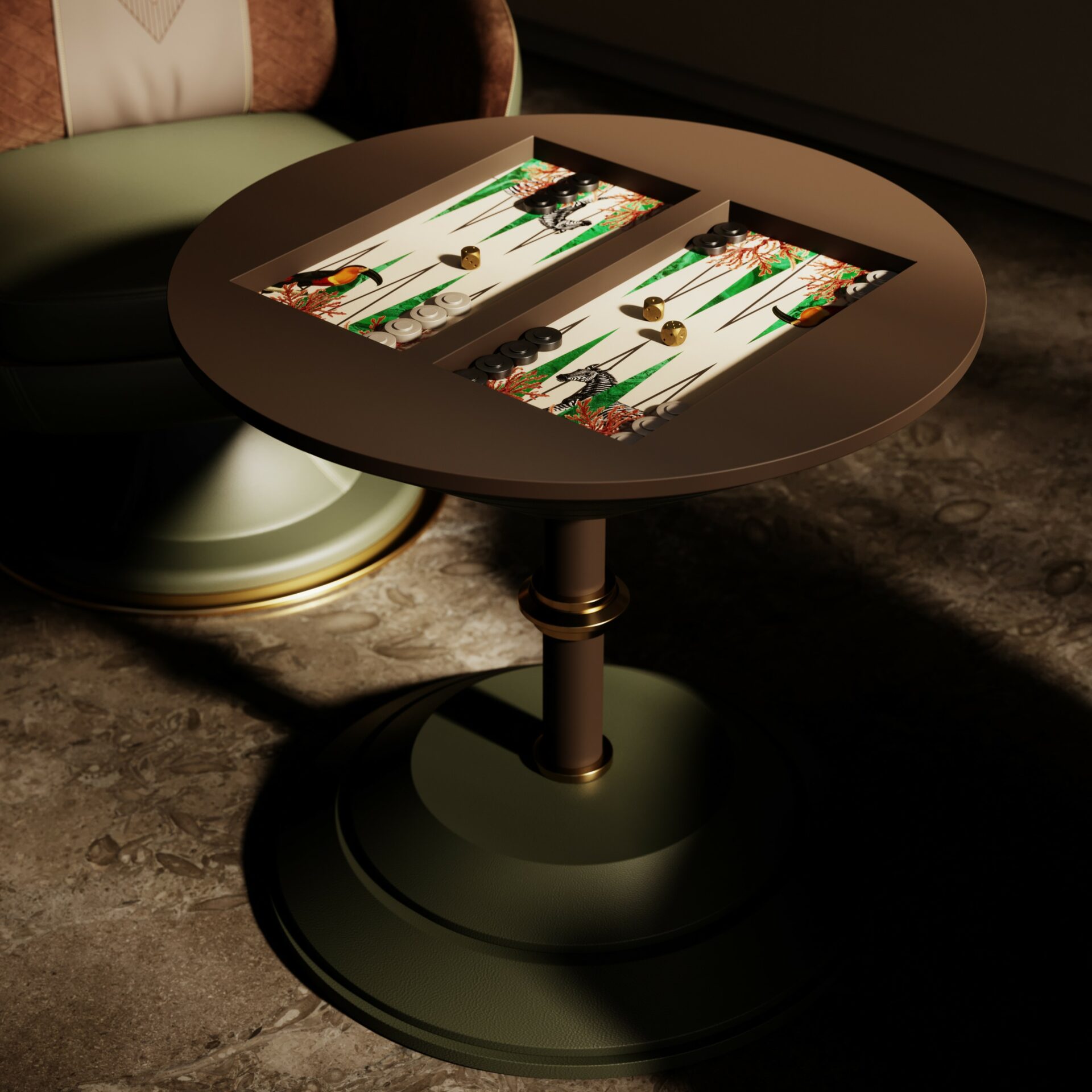 Goemon Backgammon & Chess Coffee Table