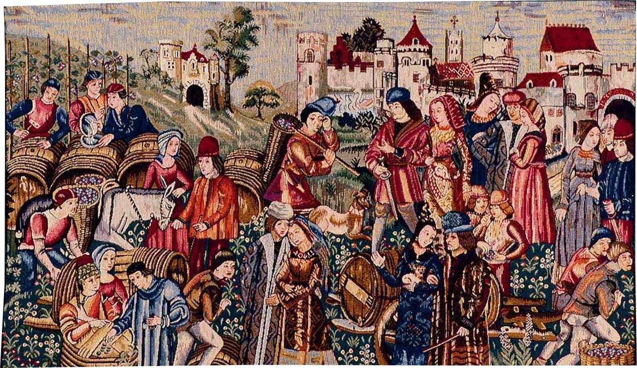 Wine Market Artwork Tapestry