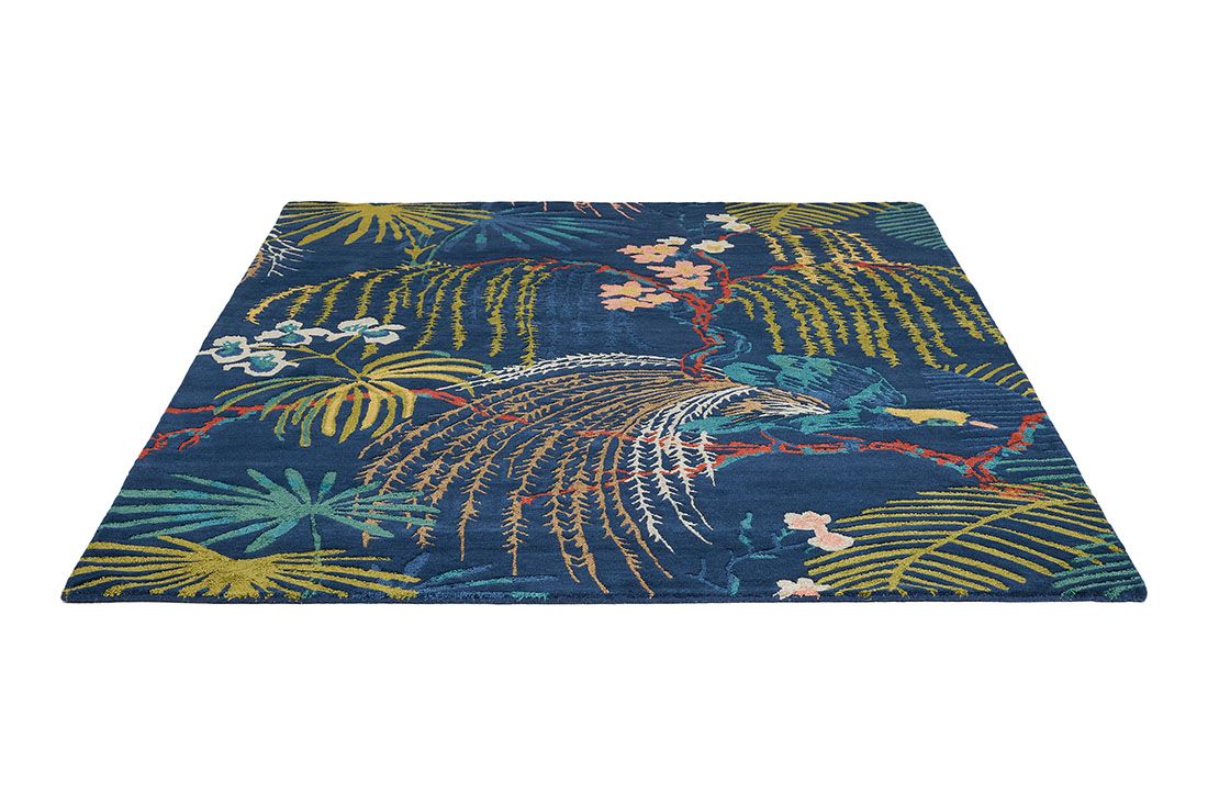 Tropical Night Wool Rug ☞ Size: 8' 2" x 11' 6" (250 x 350 cm)