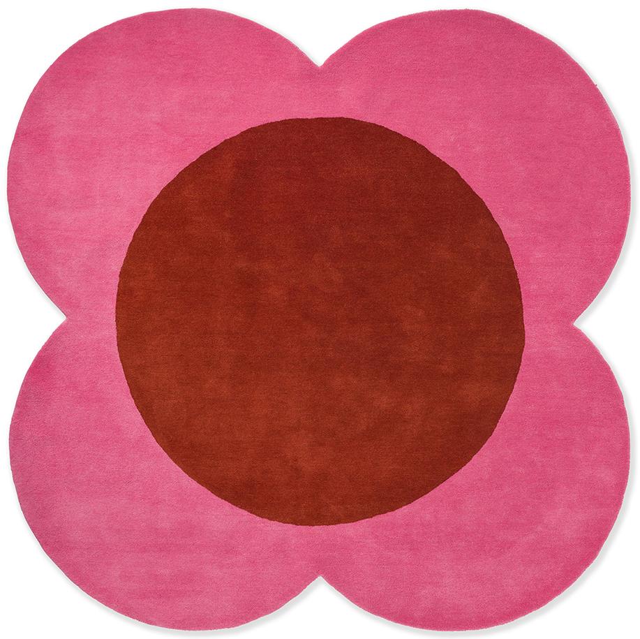 Flower Pink / Red Designer Wool Rug