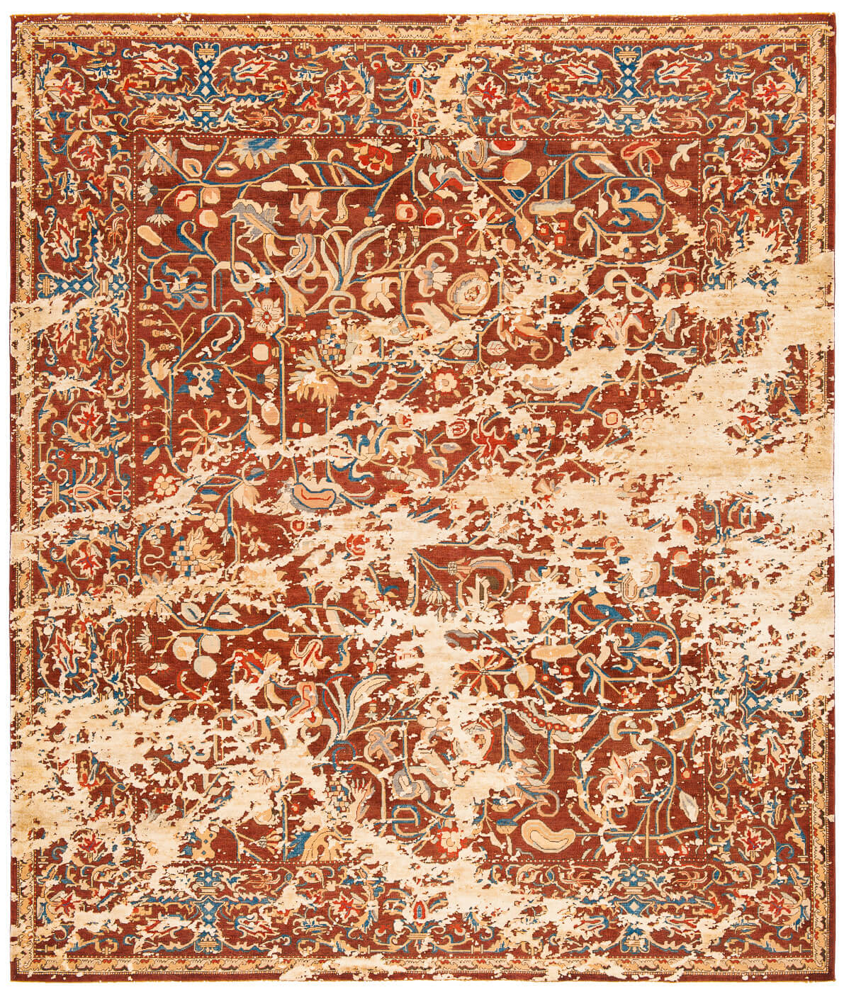 Faded effect Hand Knotted Vintage Rug