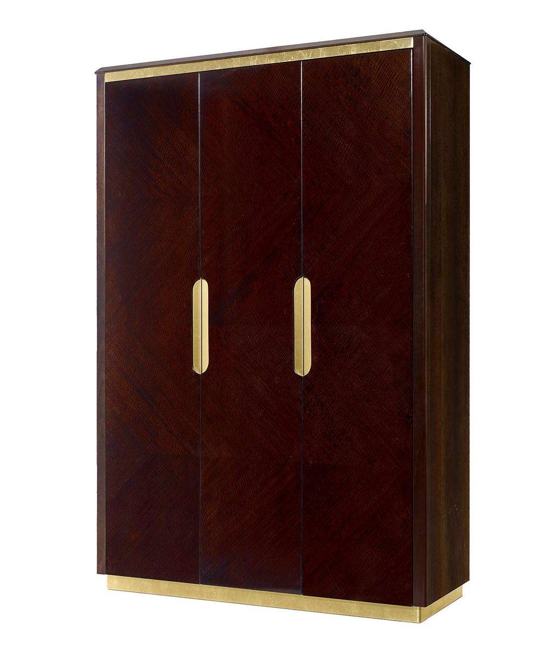 3-Door Dark Wood Cabinet