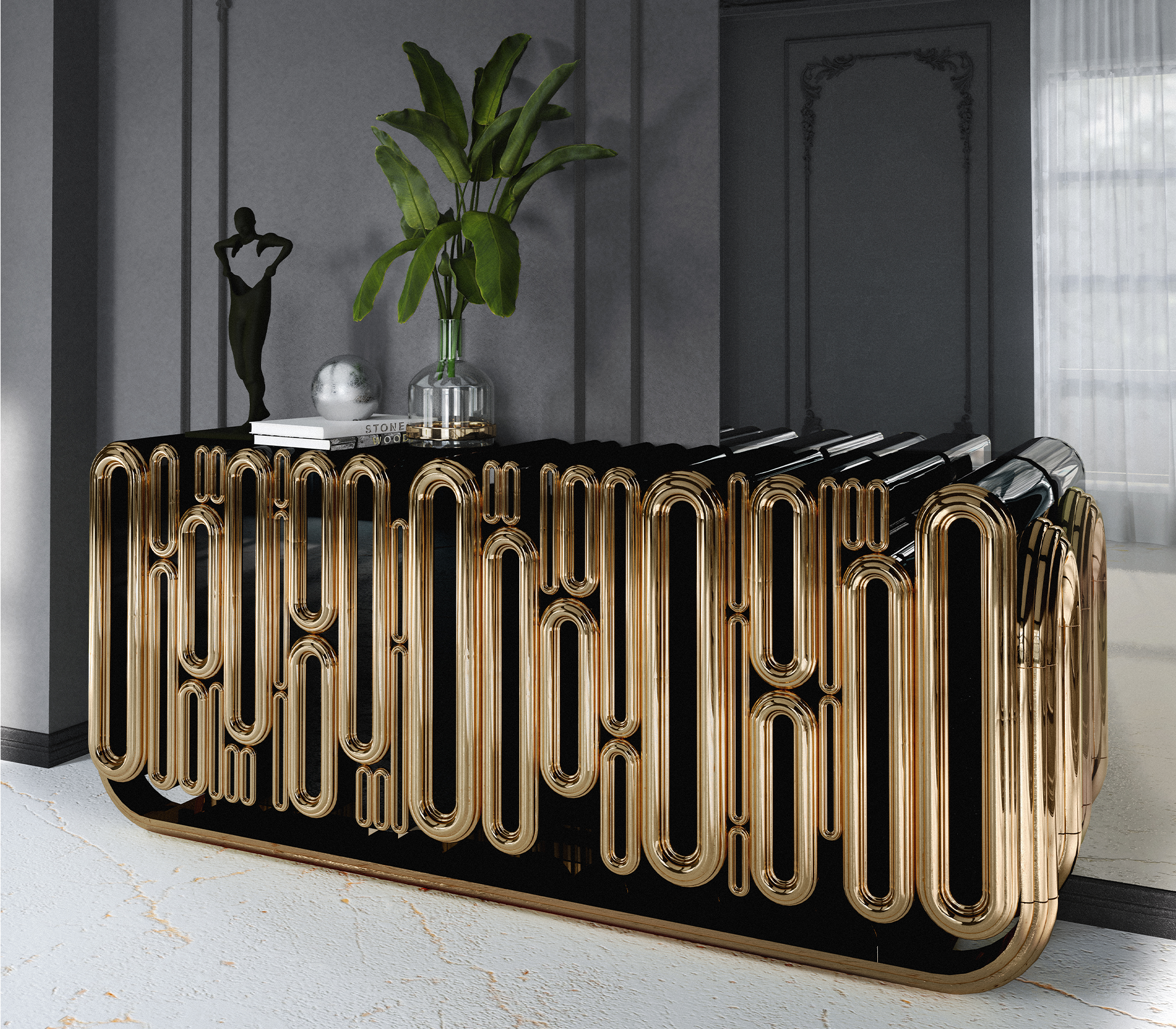 Ellipse Gold Sideboard