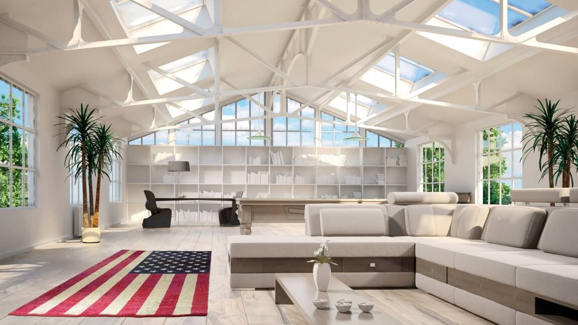 American Flag Italian Sitap Rug "Flags X"