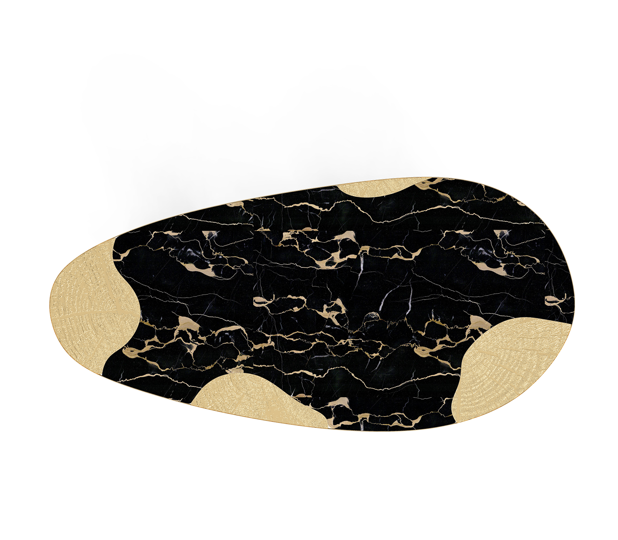 Athena Portoro Marble & Gold Dining Table