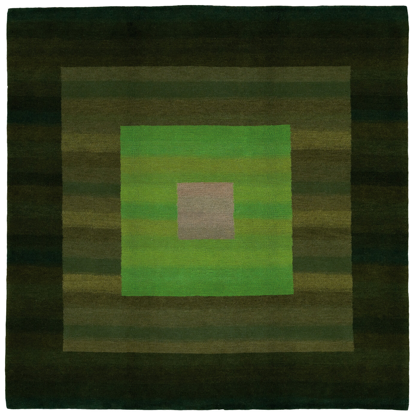 Hand-Woven Border Green Rug