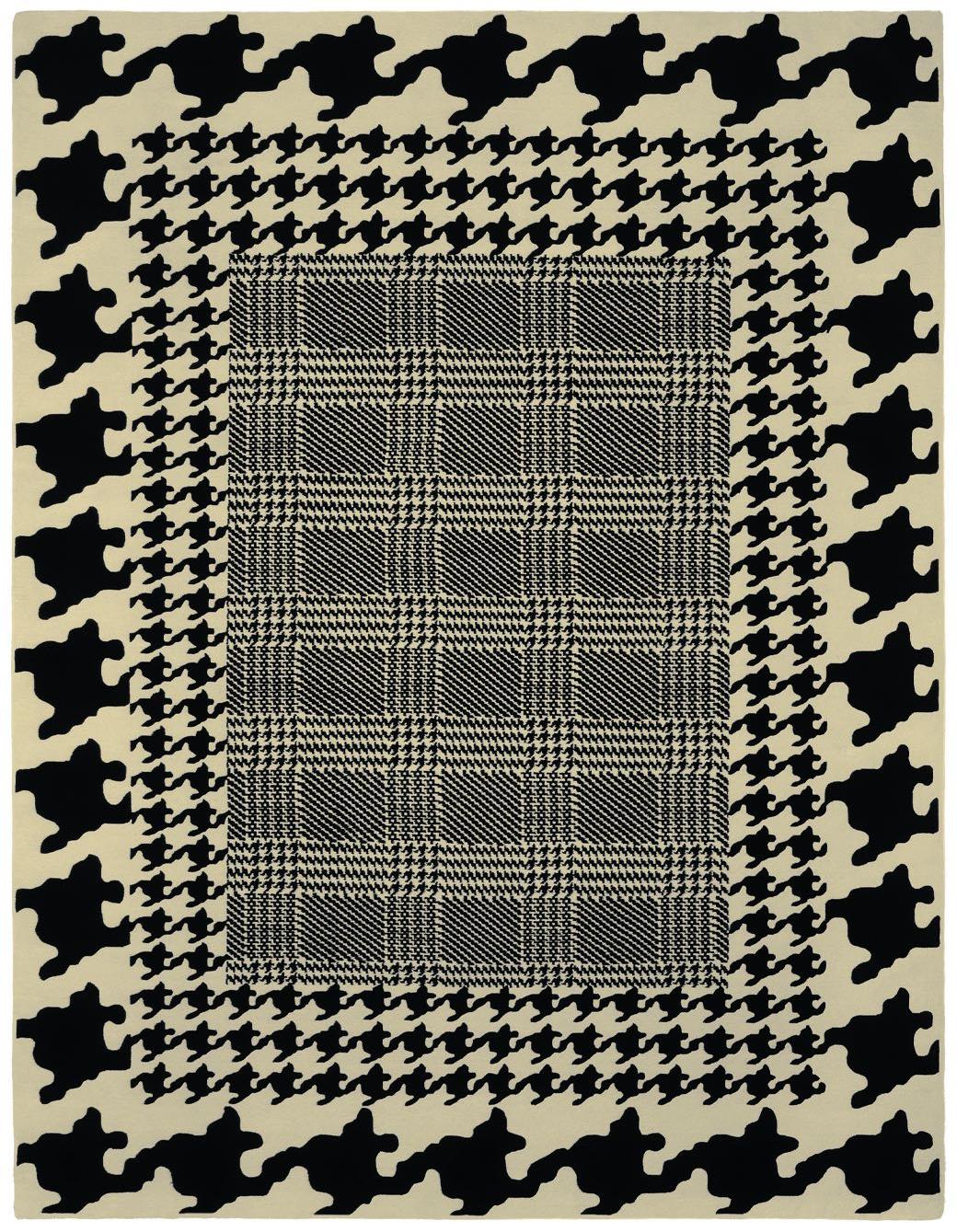 Pied De Poule Designer Handmade Rug