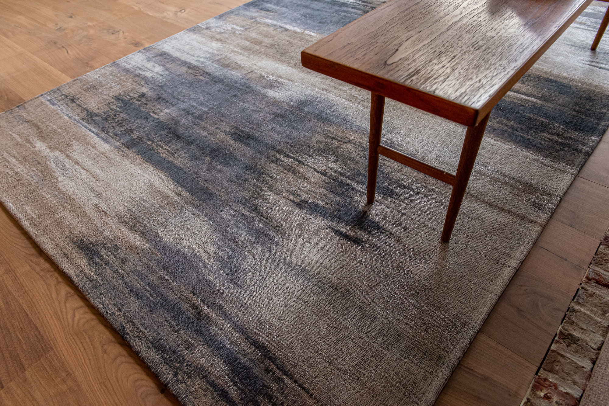 Abstract Flatwoven Beige Rug ☞ Size: 6' 7" x 9' 2" (200 x 280 cm)