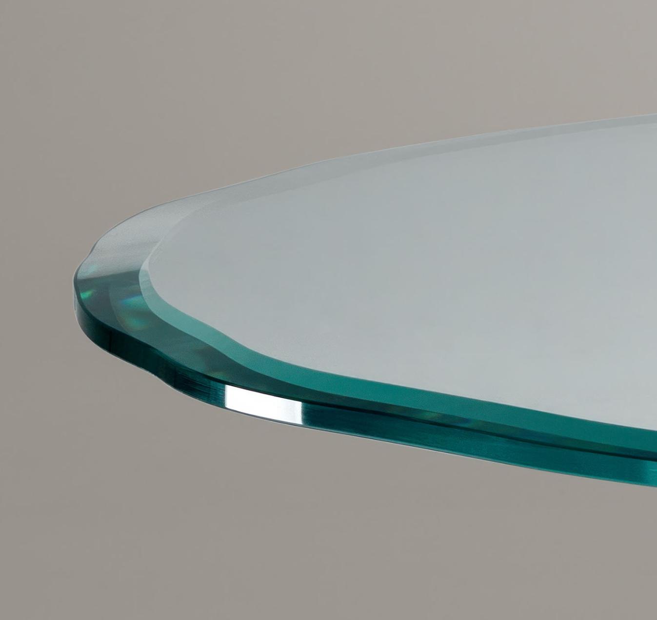 Round Glass Dining Table with Sculptural Legs