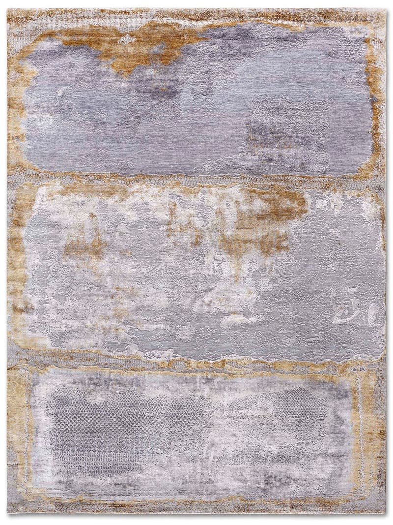 Silver White Grey Luxury Handmade Rug