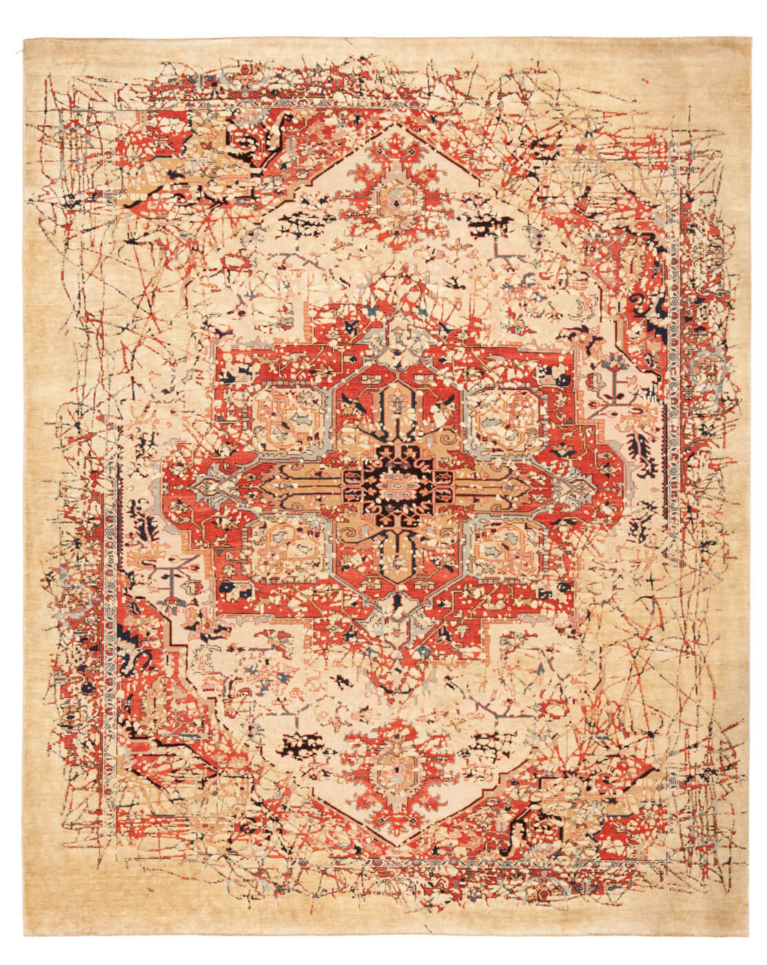 Serapi Red & Beige Hand-knotted Rug