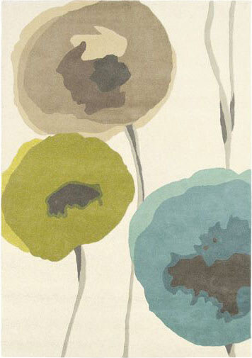 Sanderson Poppies Teal Premium Rug