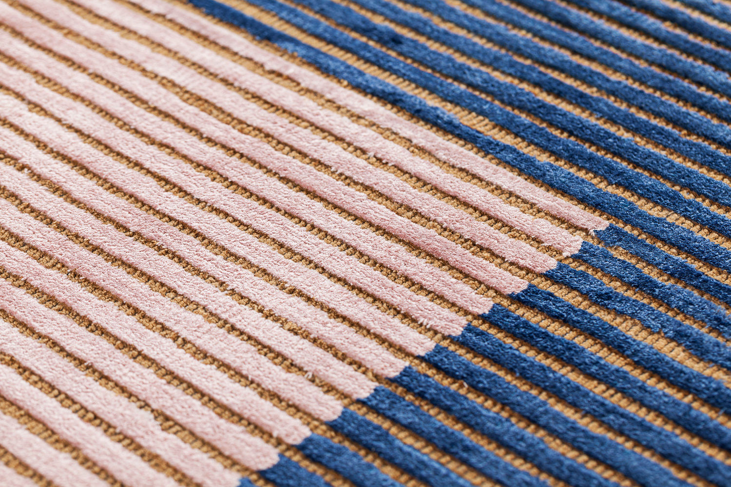 Hand Woven Viscose Striped Rug