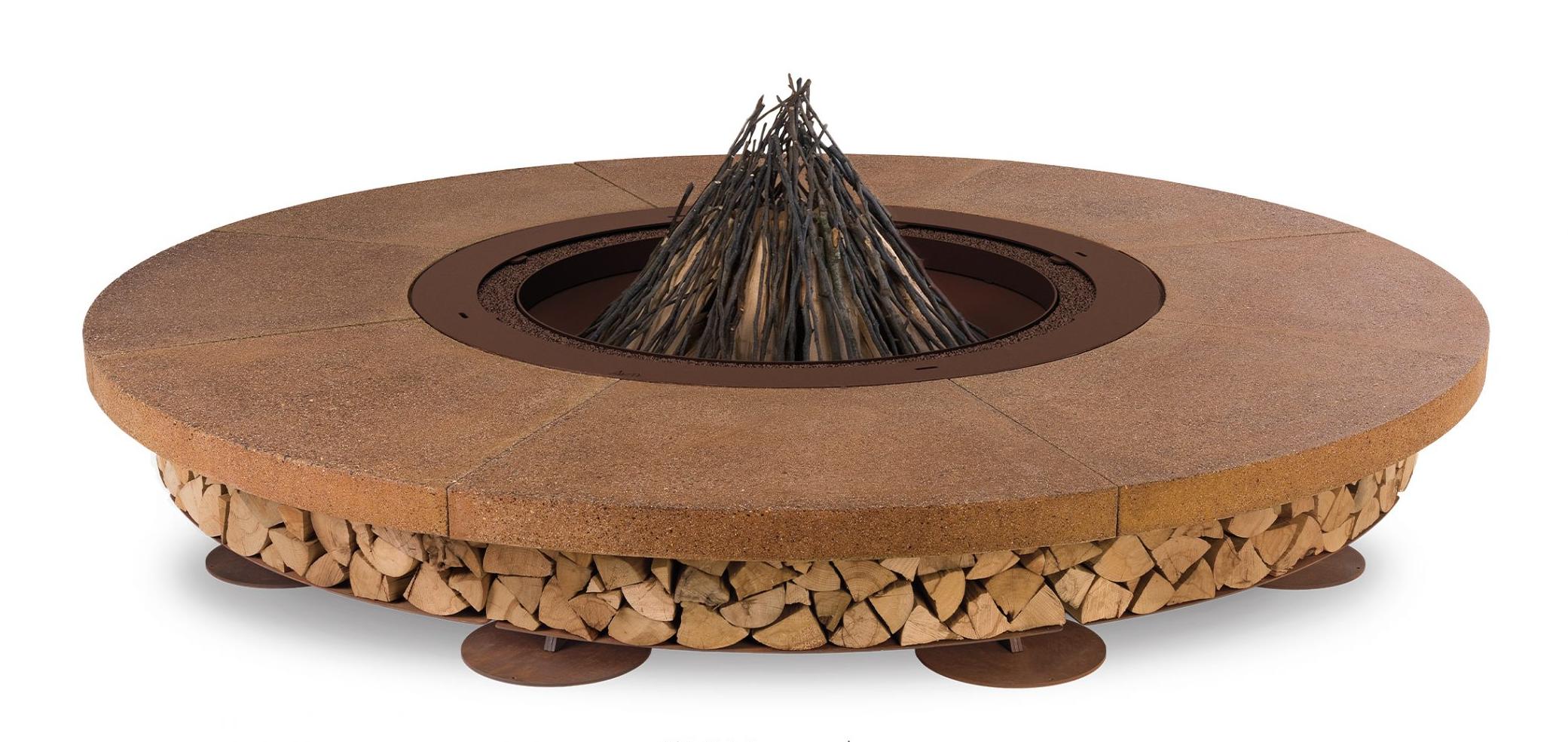 Ercole Concrete Brown Outdoor Italian Fire Pit