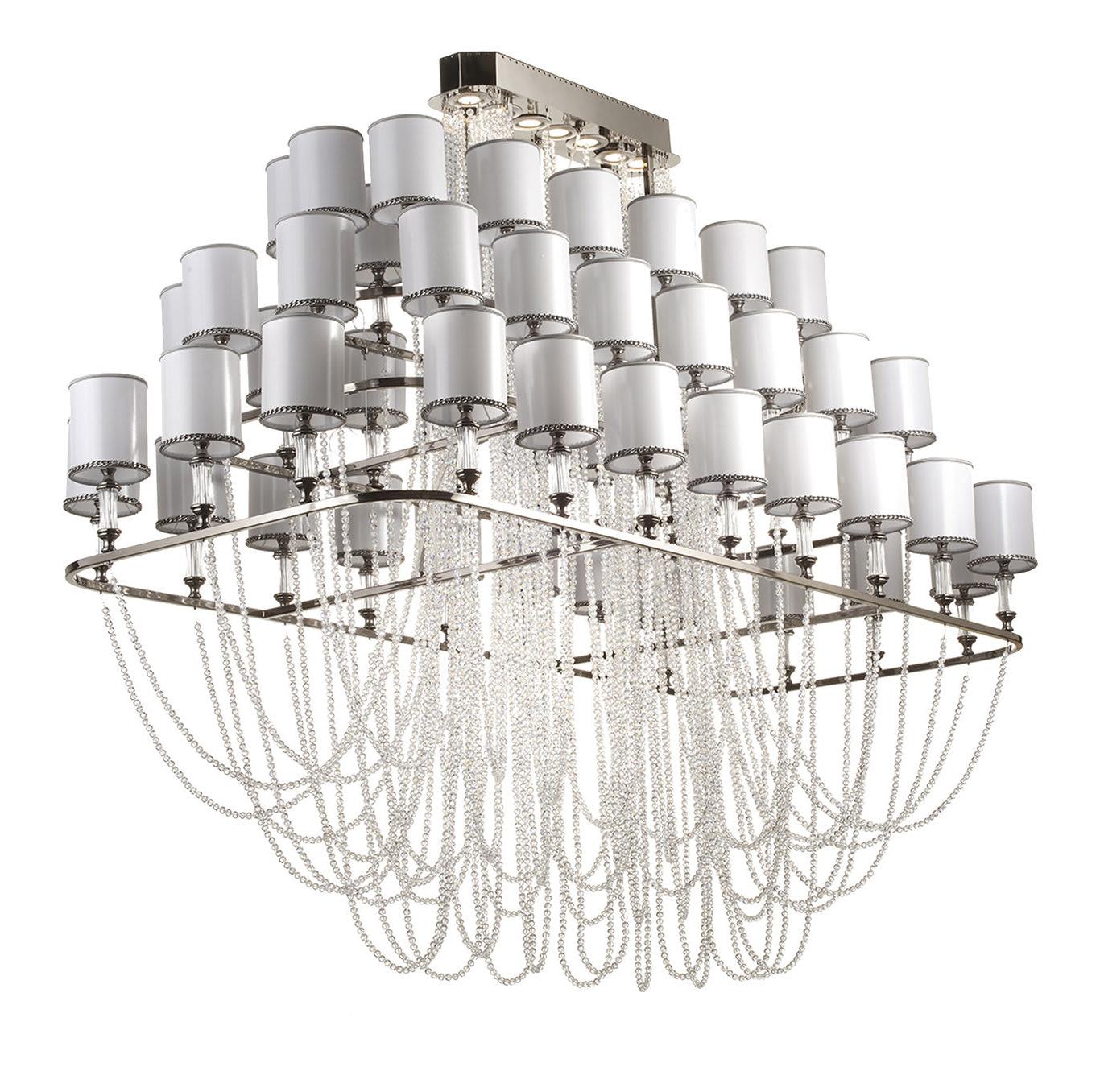 Rectangular Chandelier with Asfour Crystals